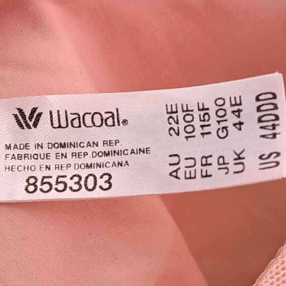 Wacoal Women's Plus Size Back Appeal Underwire Bra size 44DDD Praline - Picture 4 of 5